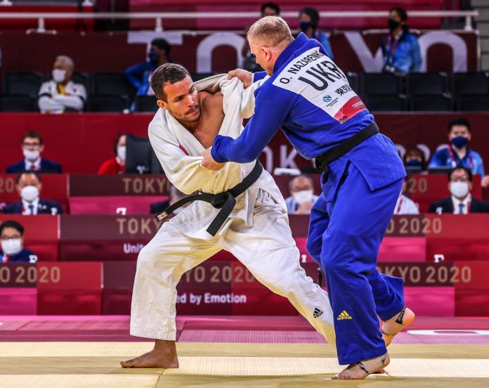 Two male judokas compete at the Tokyo 2020 Paralympics